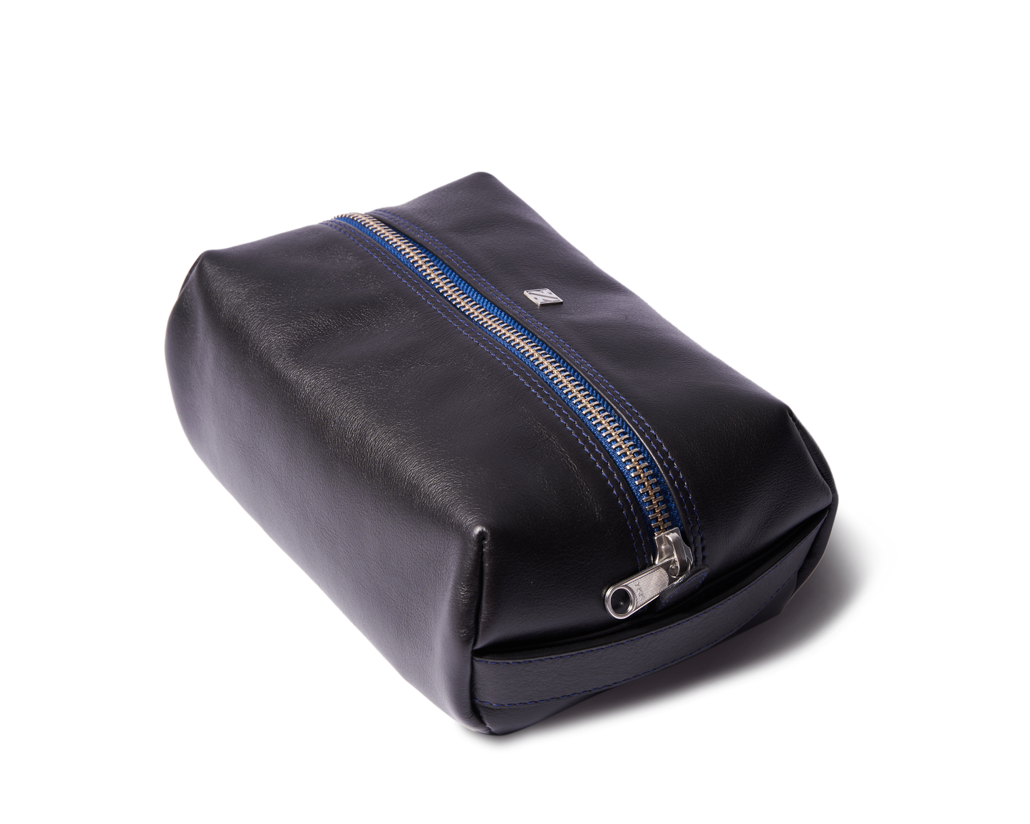 HammerAwl Genuine Leather Black Travel Toiletry Bag - Side View