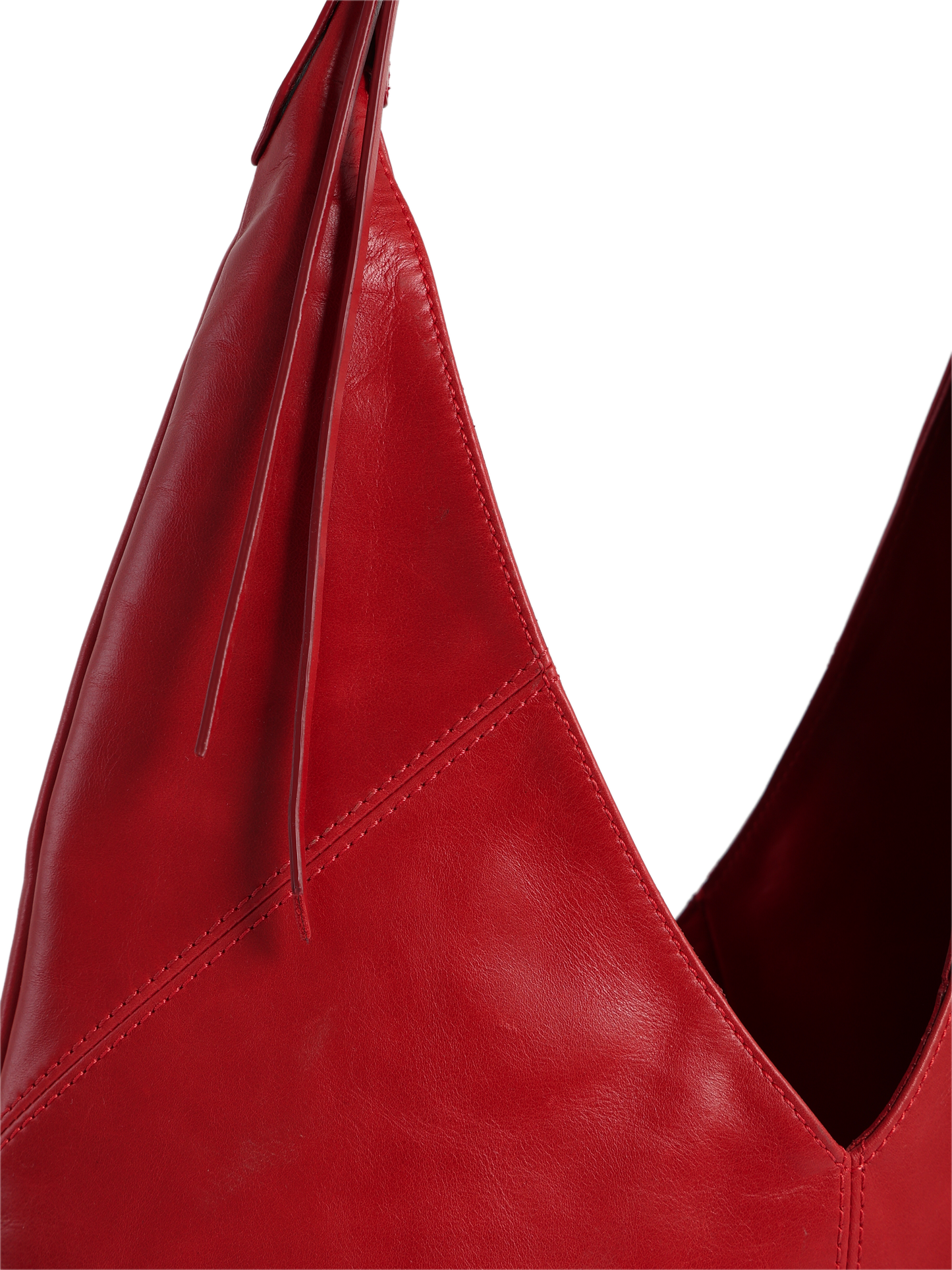 HammerAwl Bold Red Genuine Leather V shoulder bag - Details