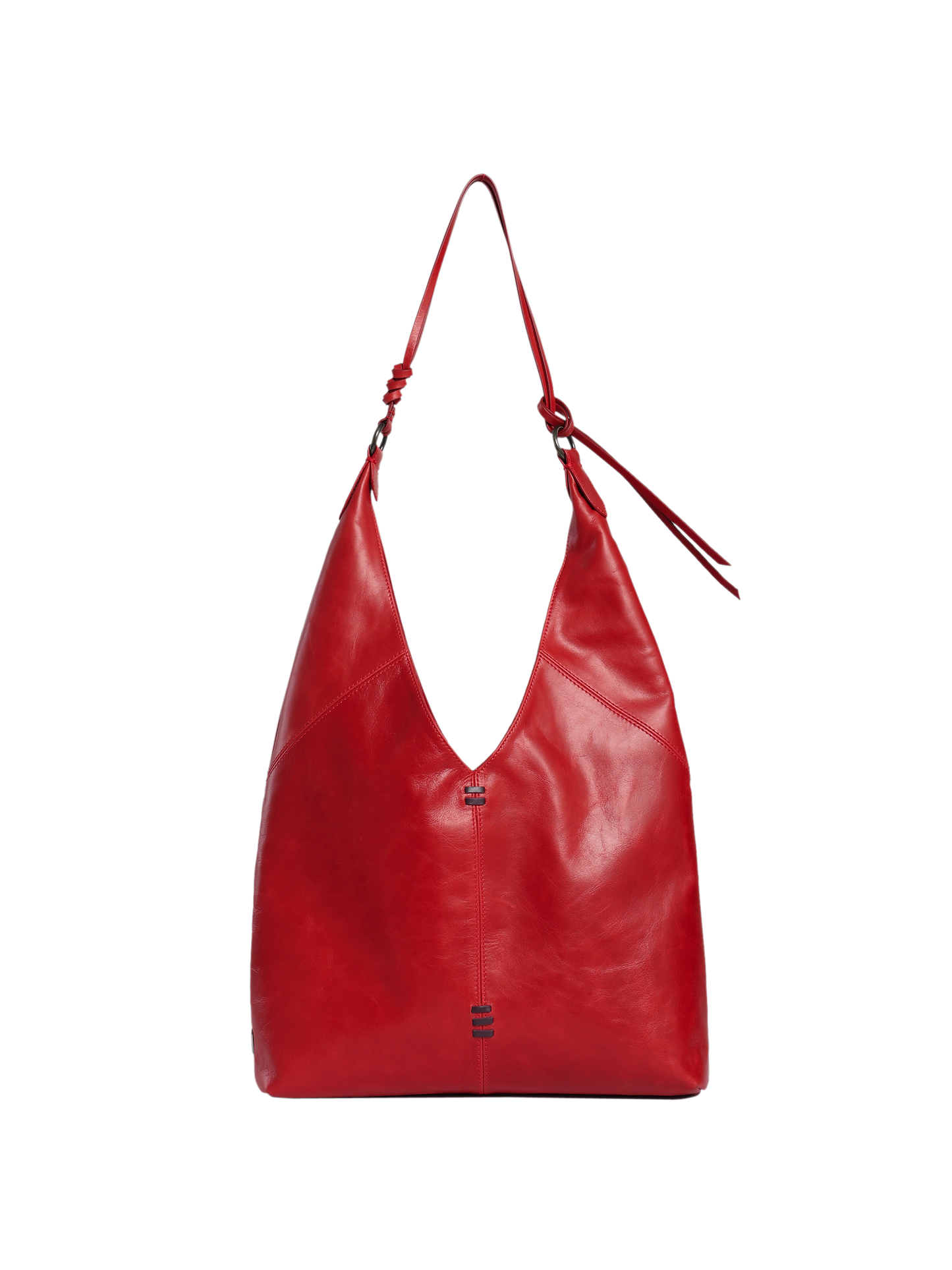 HammerAwl Bold Red Genuine Leather V shoulder bag - Front