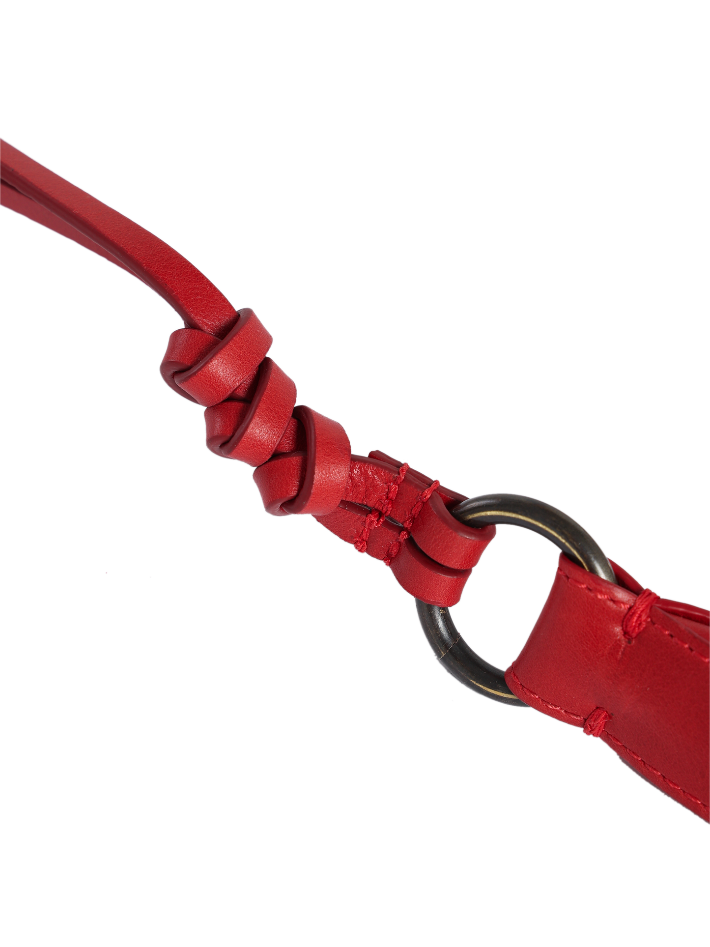 HammerAwl Bold Red Genuine Leather V shoulder bag - Shoulder Strap Not