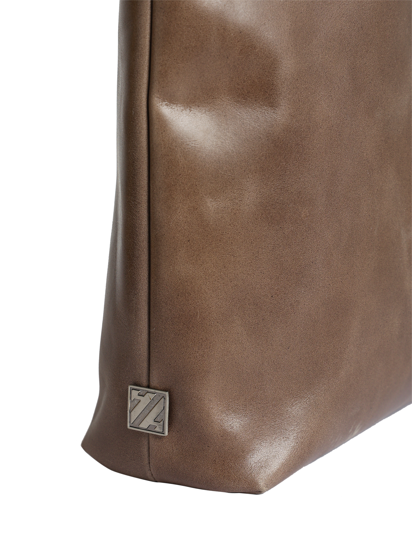 HammerAwl Mocha Mousse Genuine Leather V shoulder bag - Side Corner