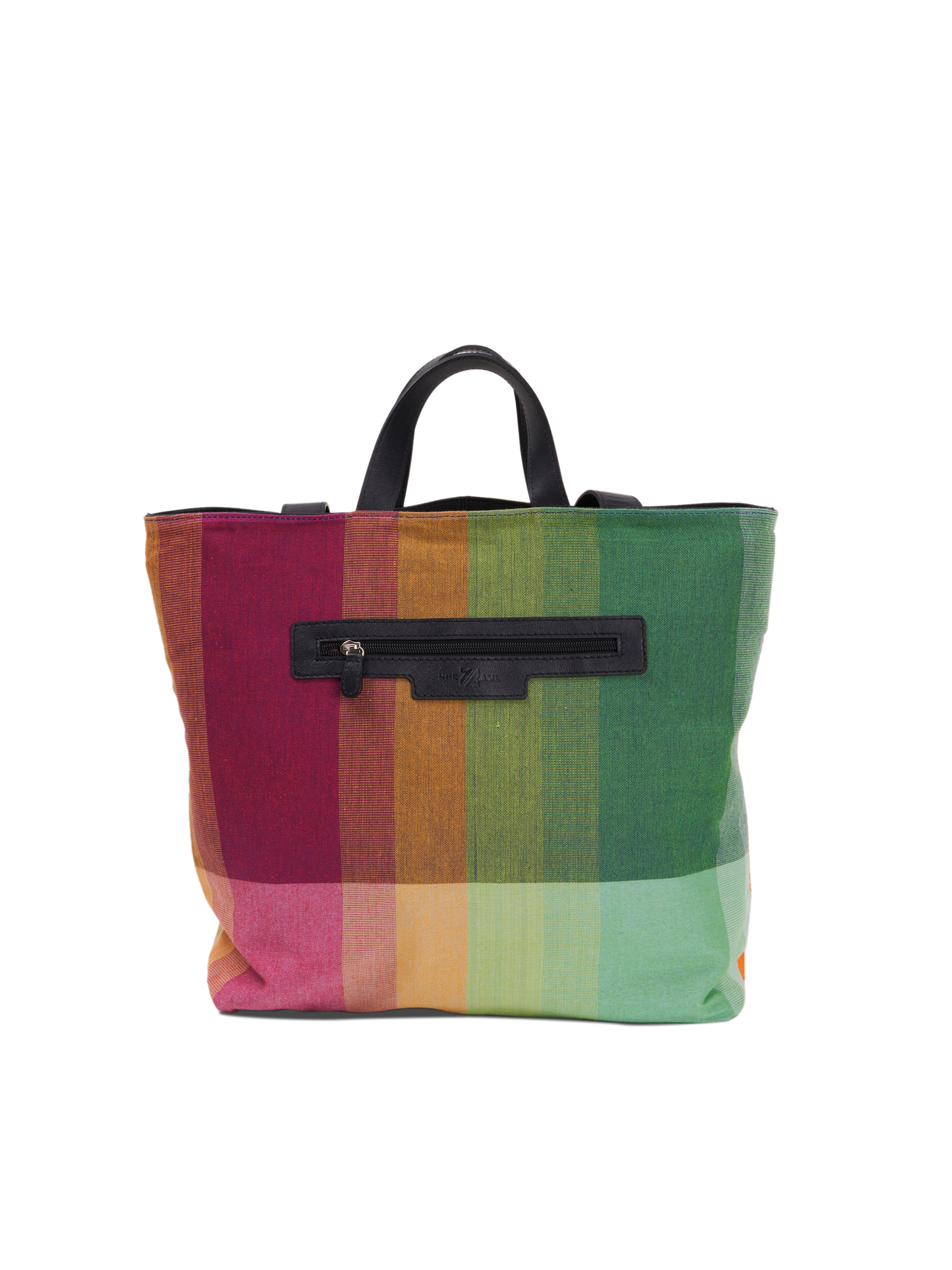 HammerAwl Genuine Leather Black Tote Shopper Bag - Colorful Lining