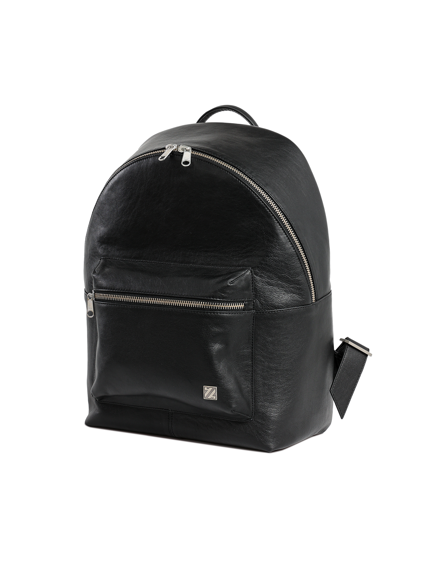HammerAwl Genuine Leather Black Backpack - Side View  