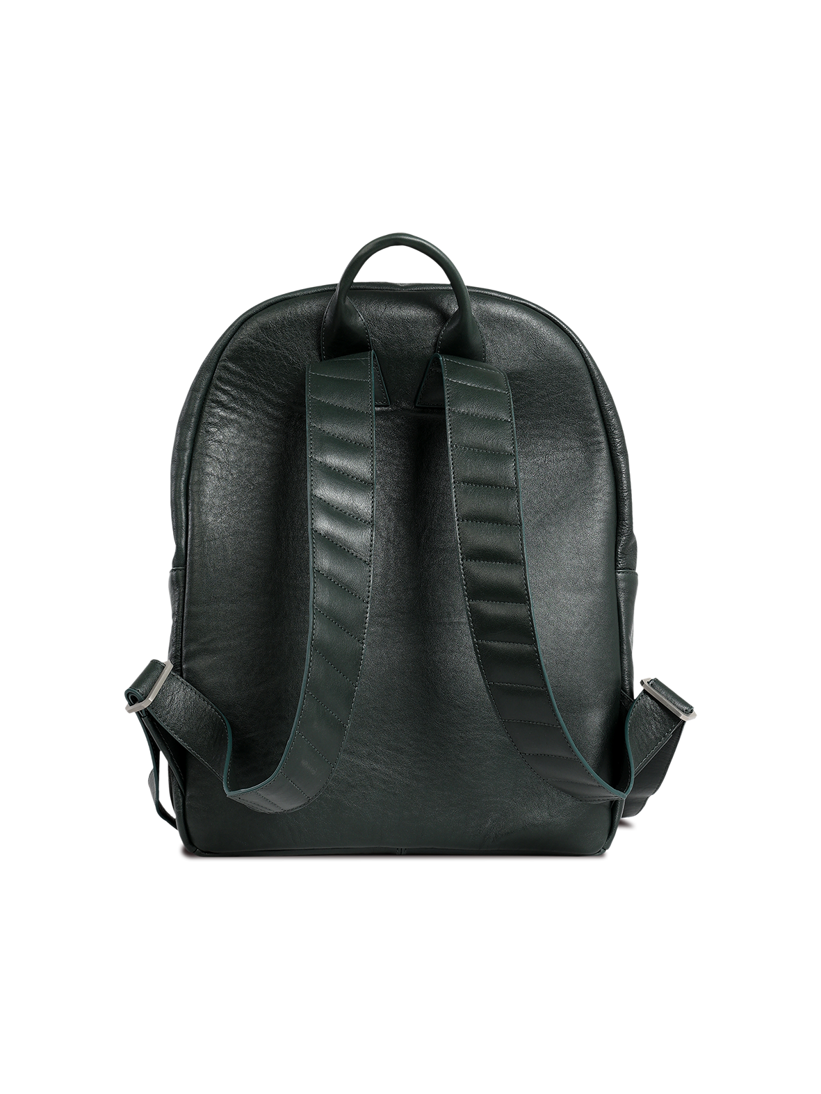 HammerAwl Genuine Leather 16" Laptop Backpack in Green - Back View