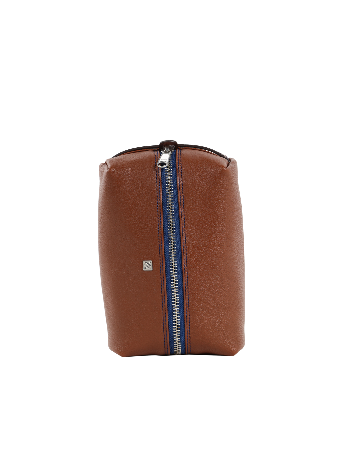 HammerAwl Genuine Leather Tan Travel Toiletry Bag - Front View