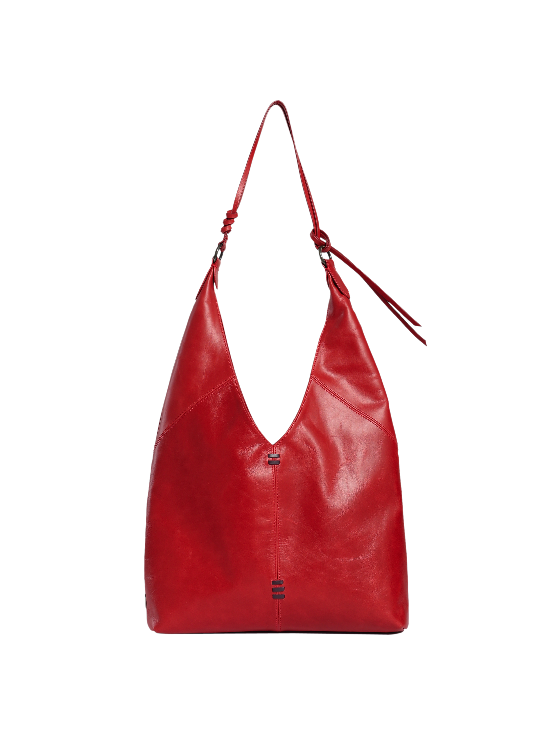 HammerAwl Bold Red Genuine Leather V shoulder bag - Front