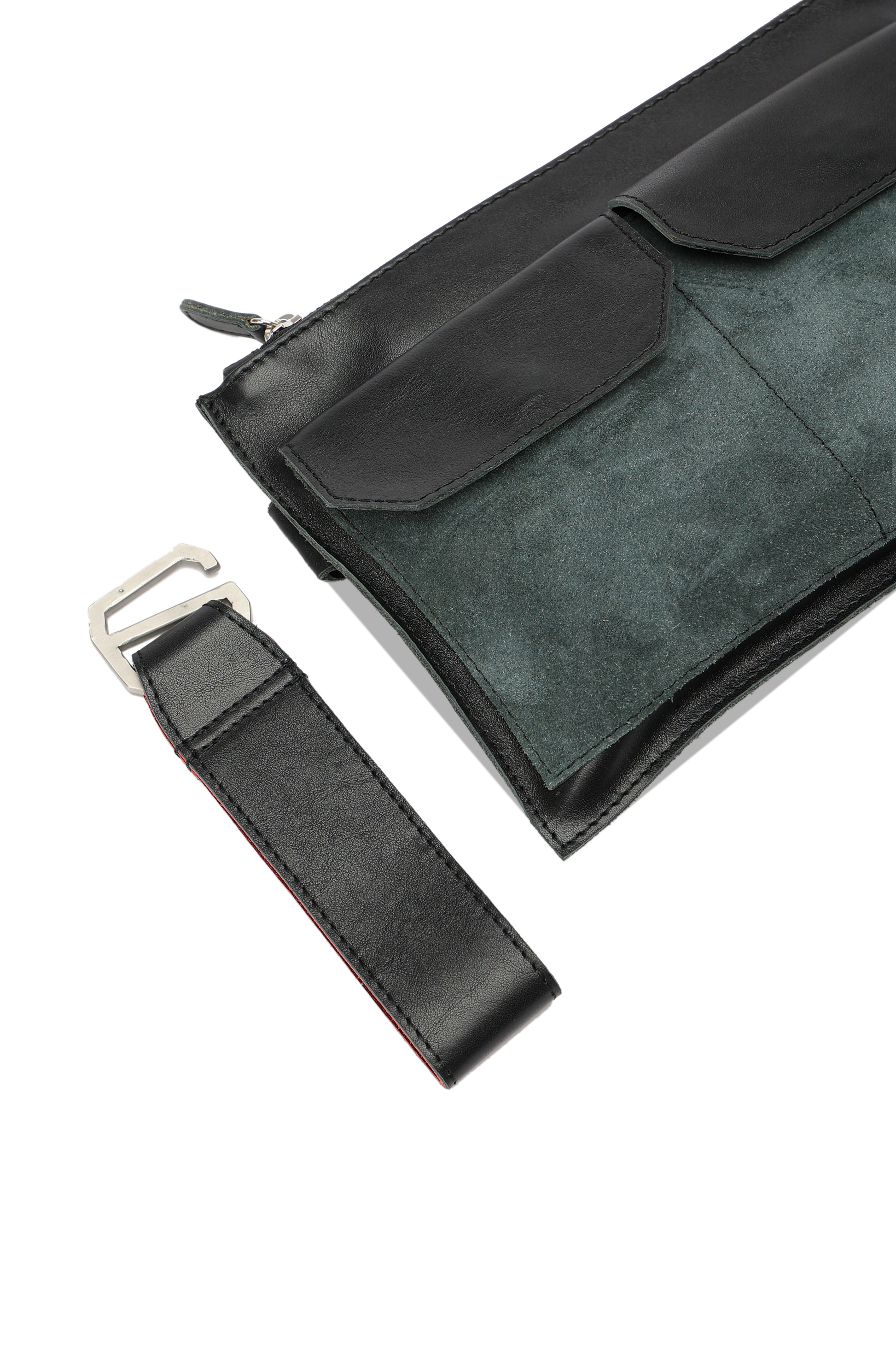 HammerAwl Black Leather Gyst Strap with stainless steel accessories