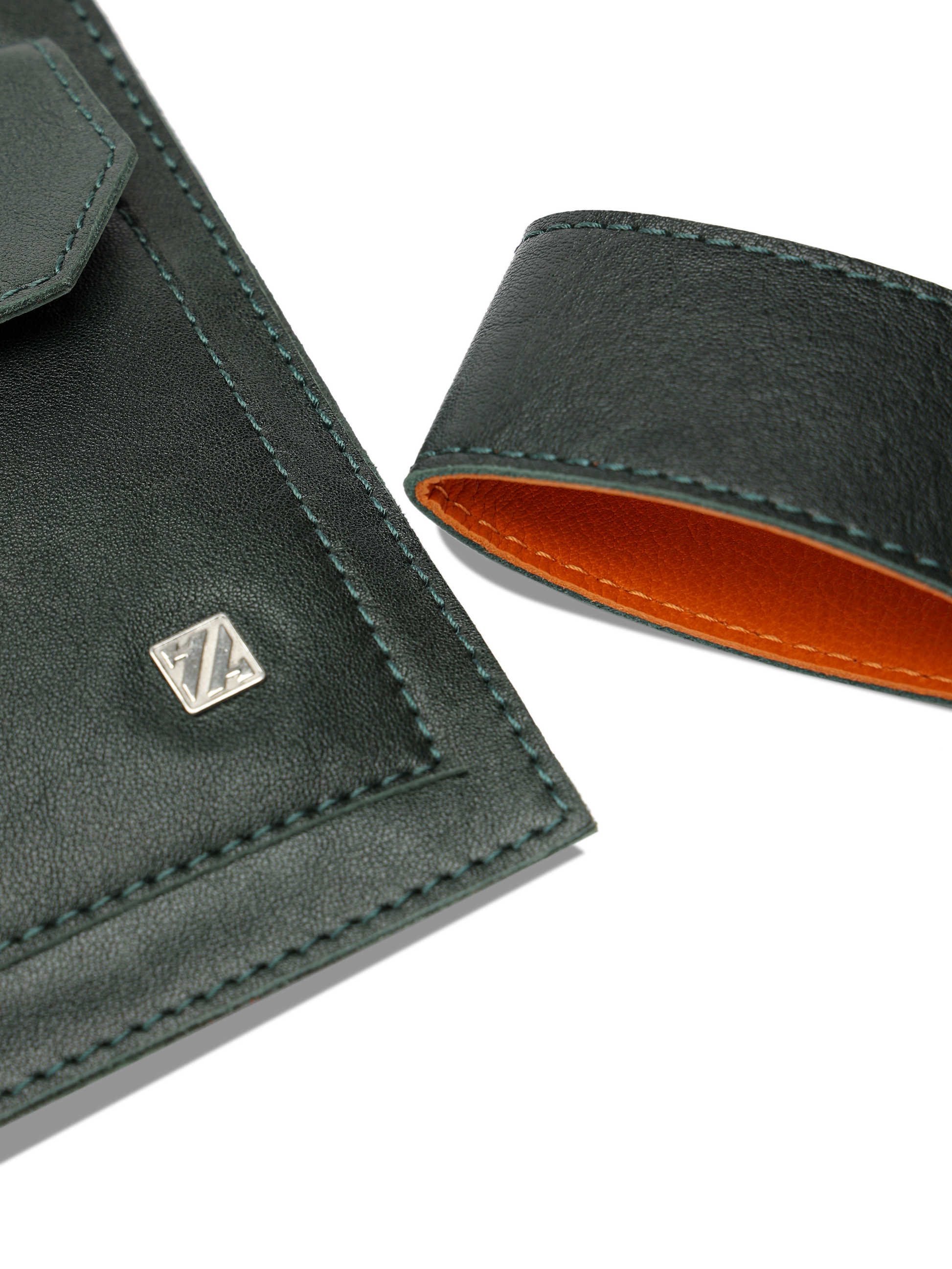 HammerAwl Green Leather Gyst Strap with strap and stitiching details