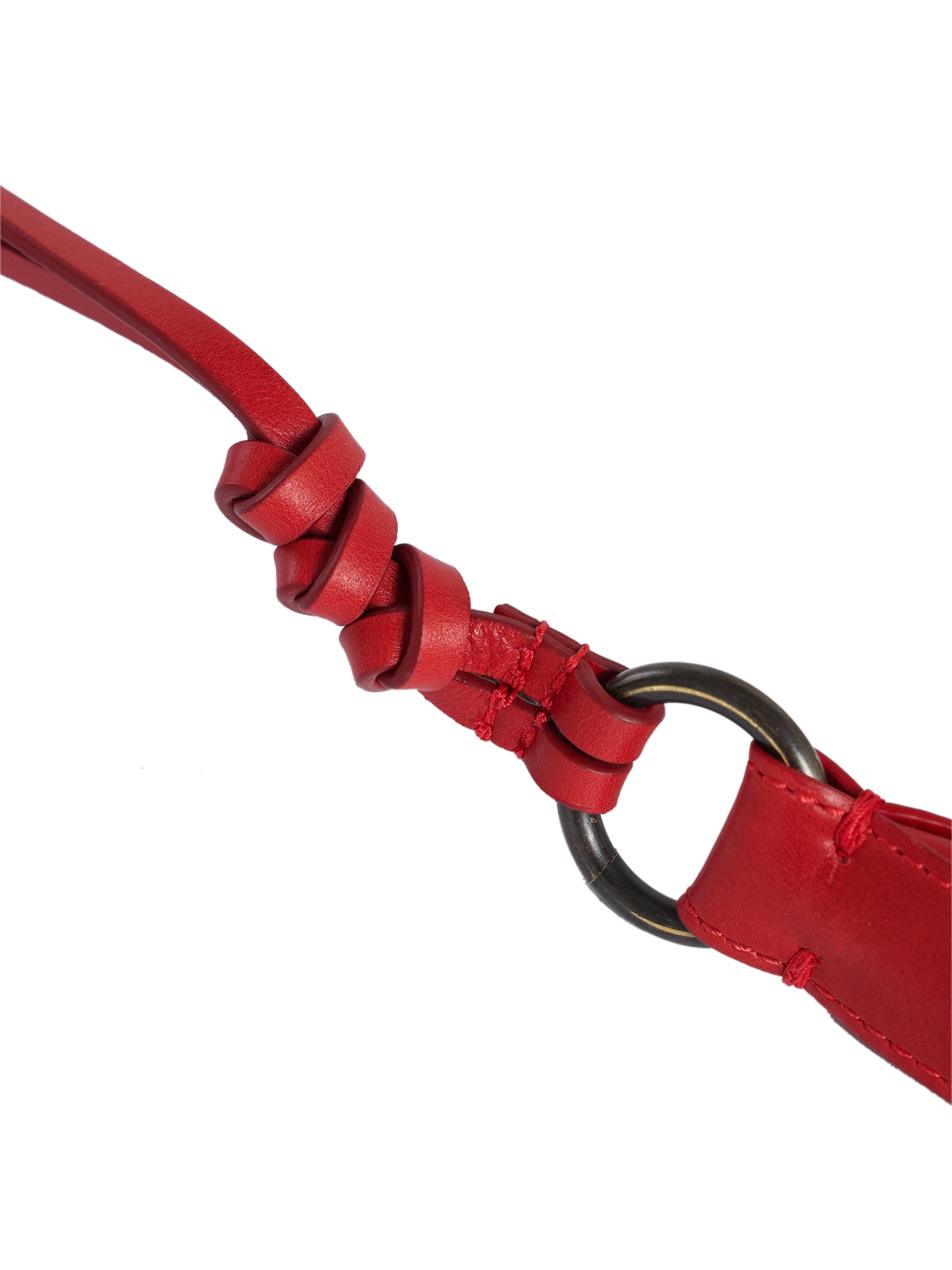 HammerAwl Bold Red Genuine Leather V shoulder bag - Shoulder Strap Not 