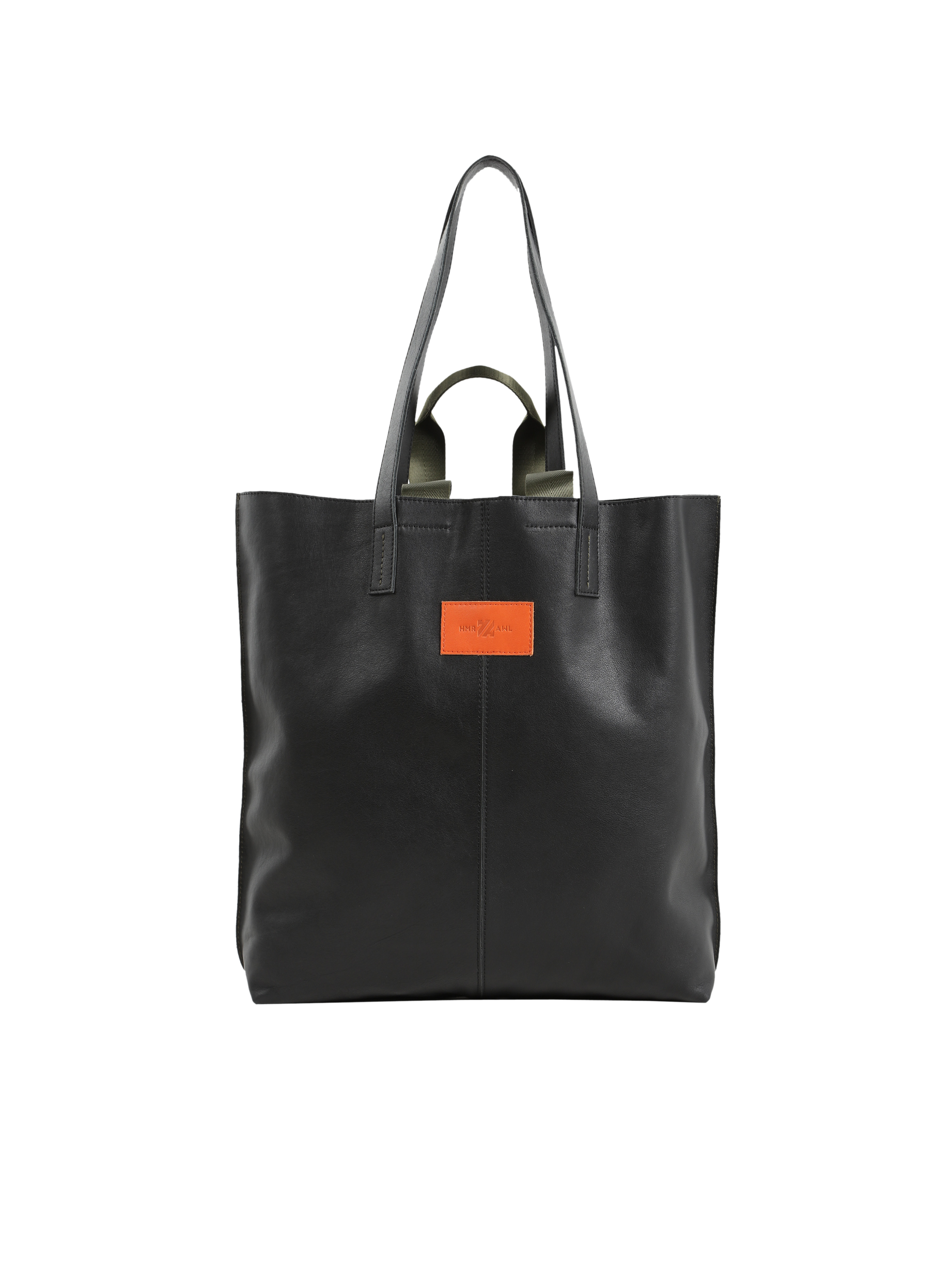 HammerAwl Genuine Leather Black Minimal Tote Bag