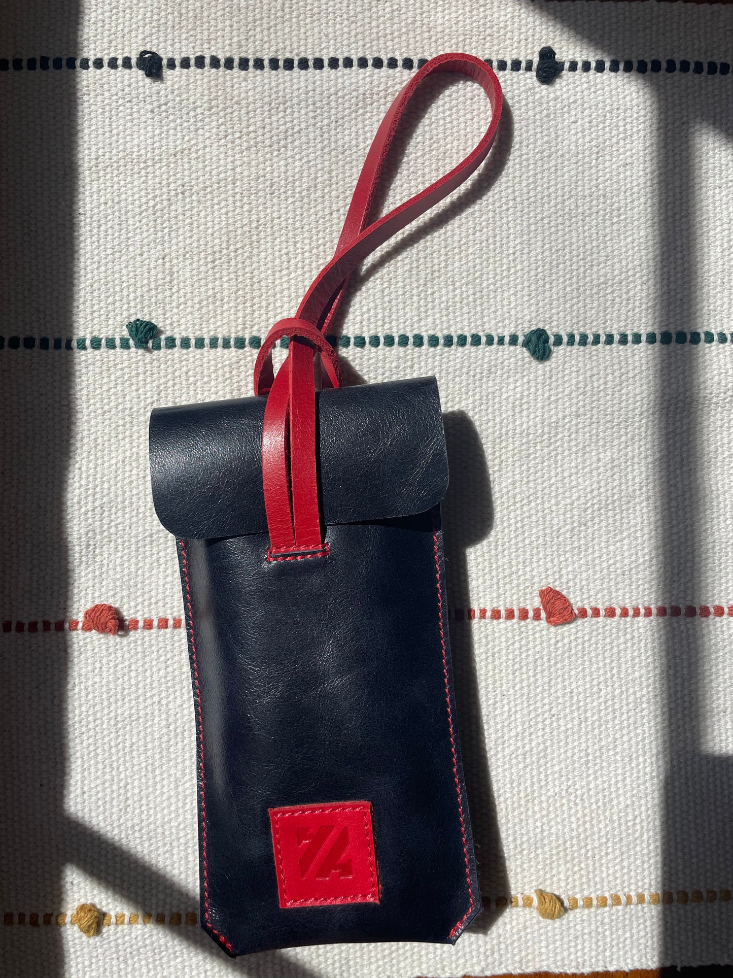 Natural Leather Sunglasses Case Midnight Blue