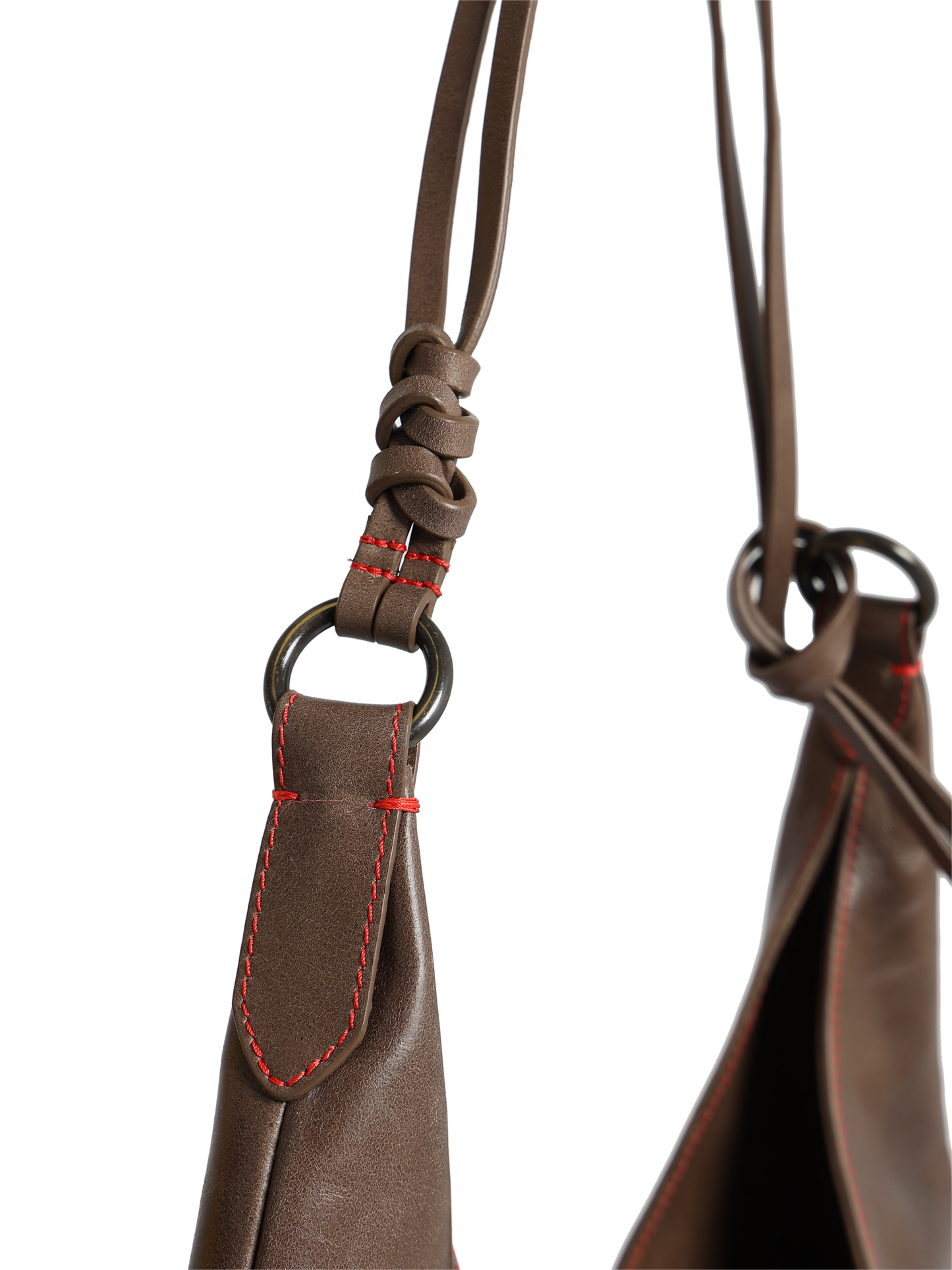 HammerAwl Mocha Mousse Genuine Leather V shoulder bag - Shoulder Strap Not 