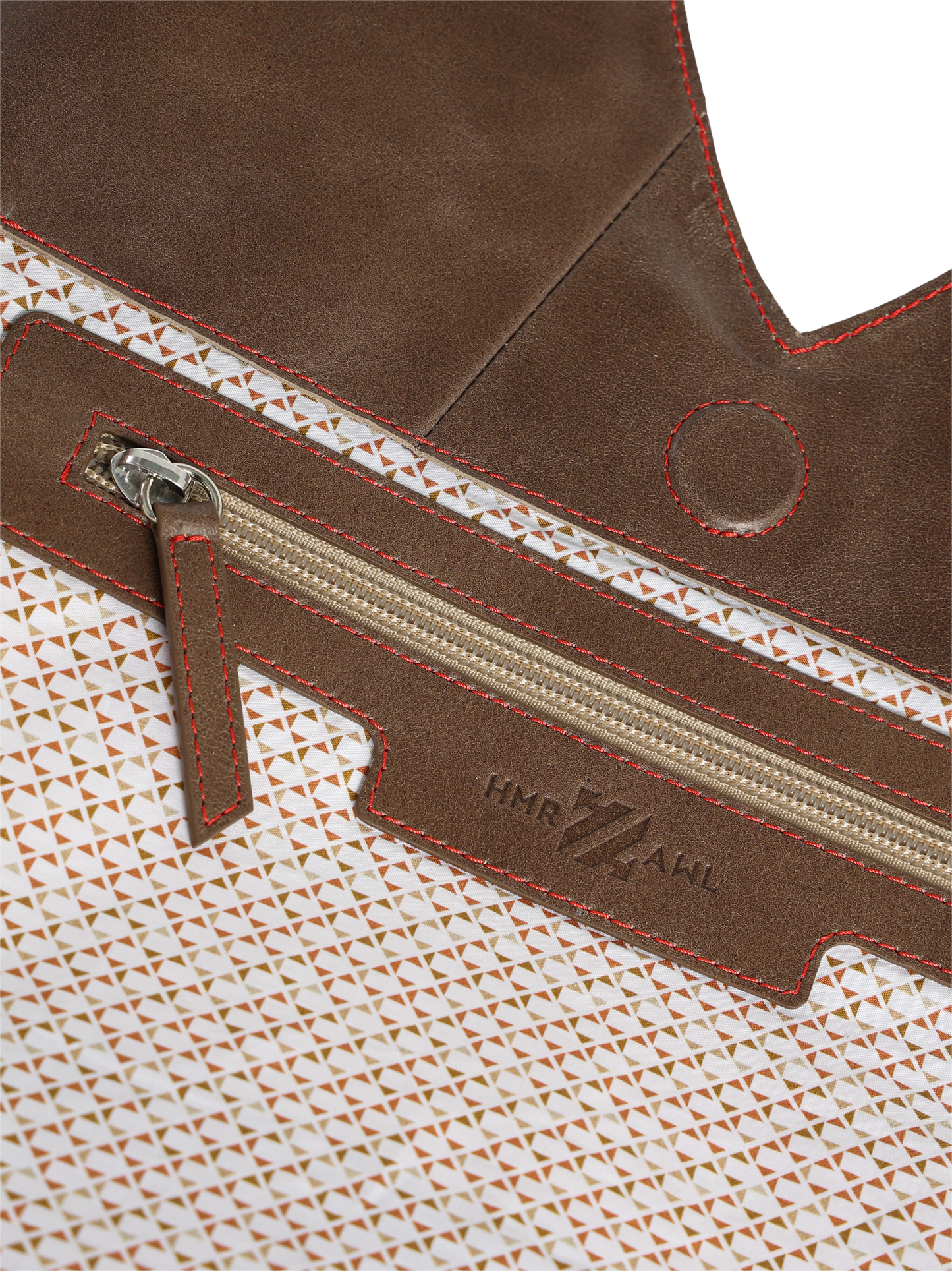 HammerAwl Mocha Mousse Genuine Leather V shoulder bag - Inside Details