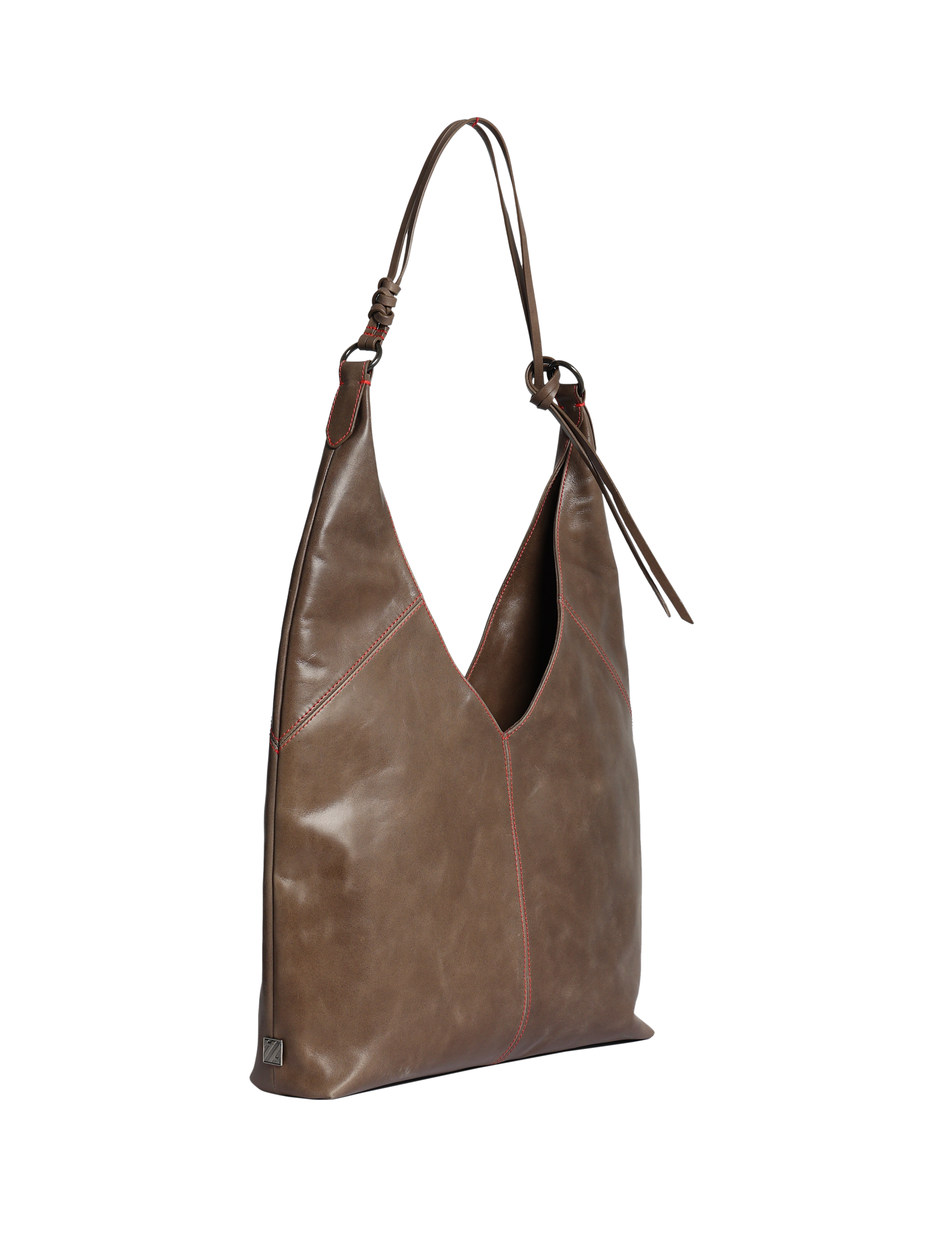 HammerAwl Mocha Mousse Genuine Leather V shoulder bag - Side