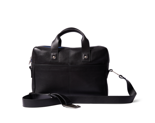 HammerAwl Genuine Leather Black Crossbody Laptop Work Bag