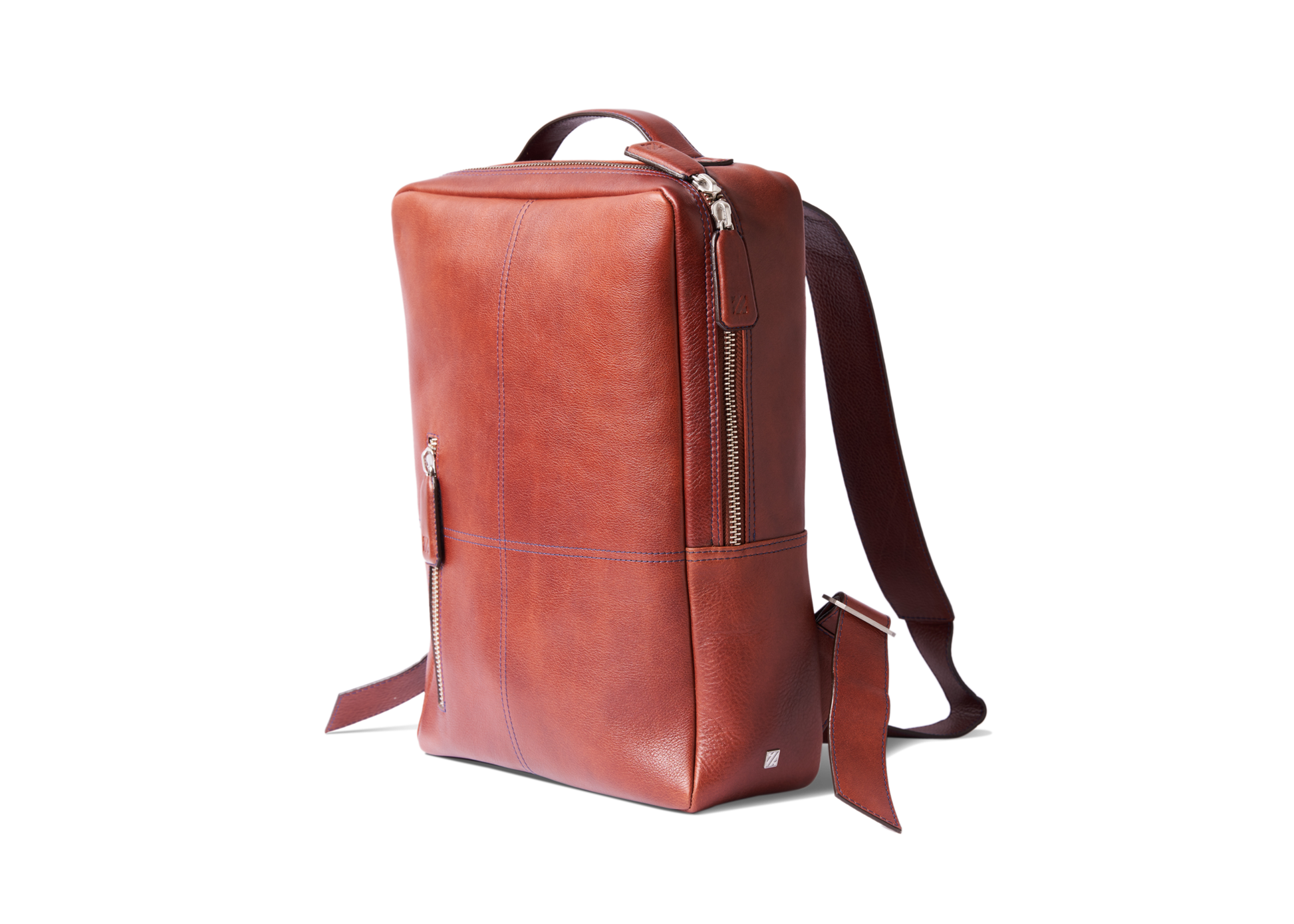 HammerAwl Genuine Leather Tan BackPack for meetings & traveling - Side View