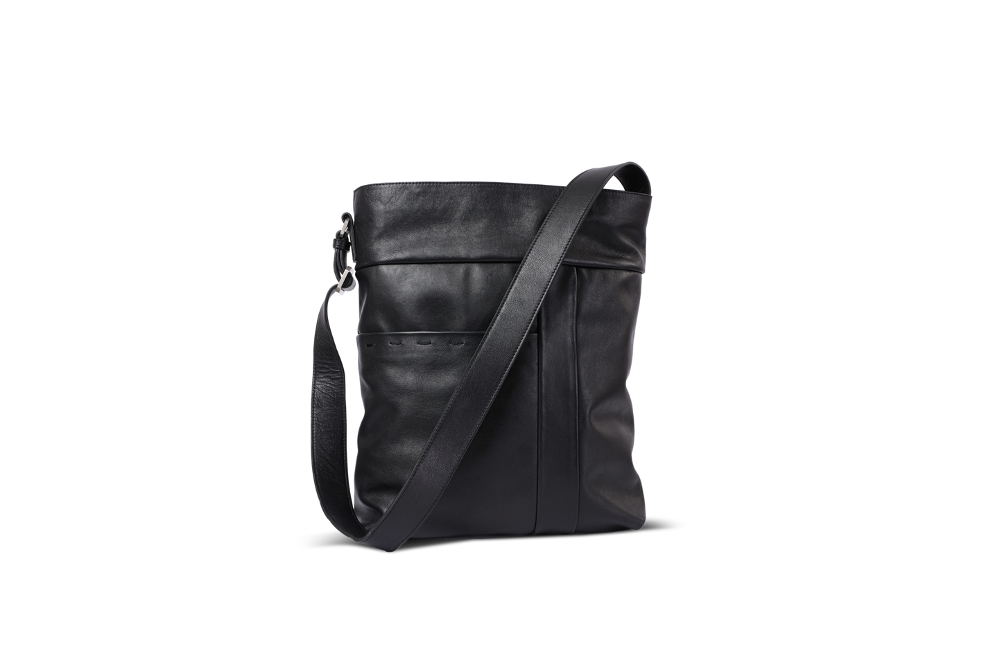 HammerAwl Black Leather Shoulder bag front view