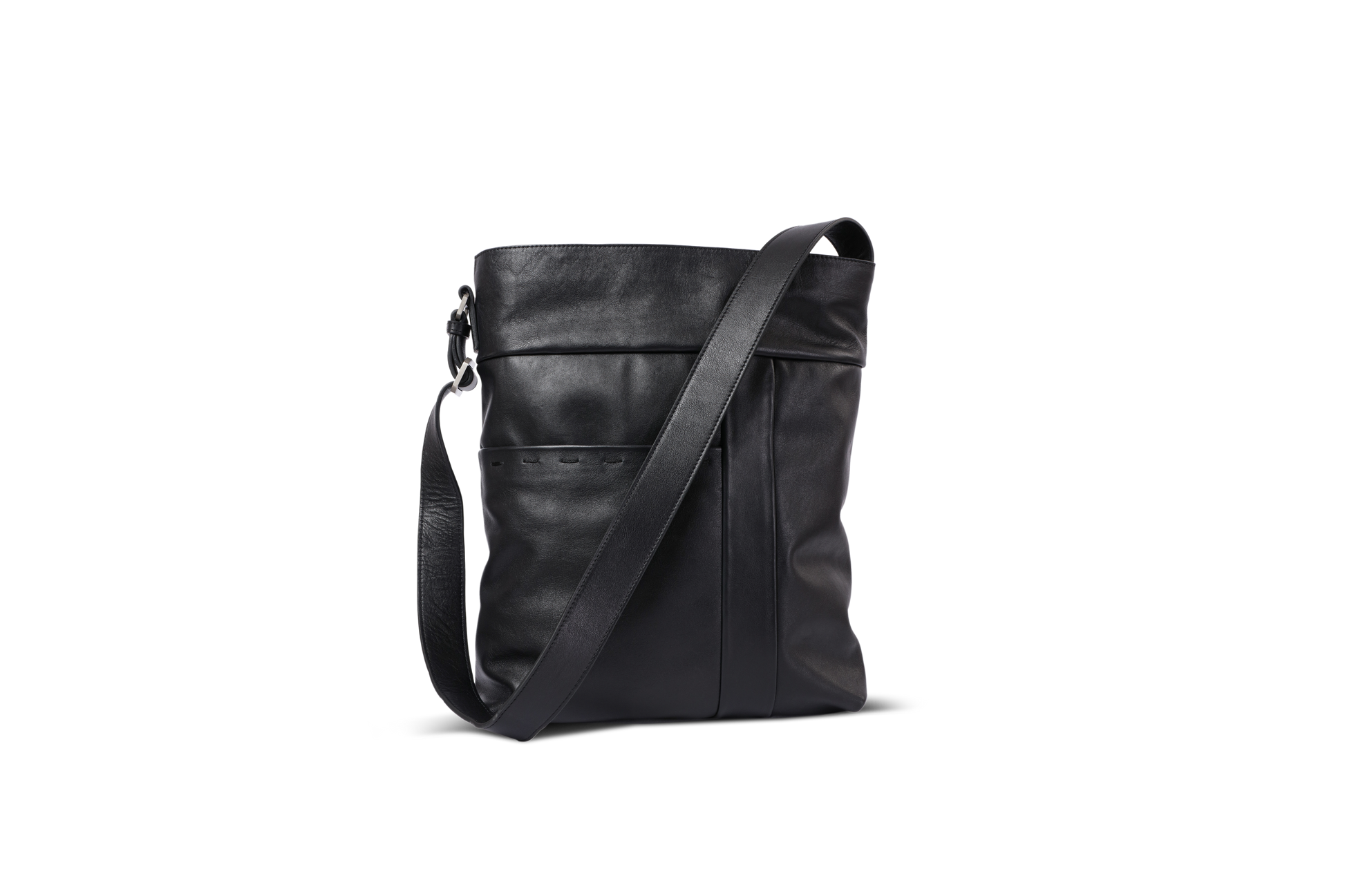 HammerAwl Black Leather Shoulder bag front view