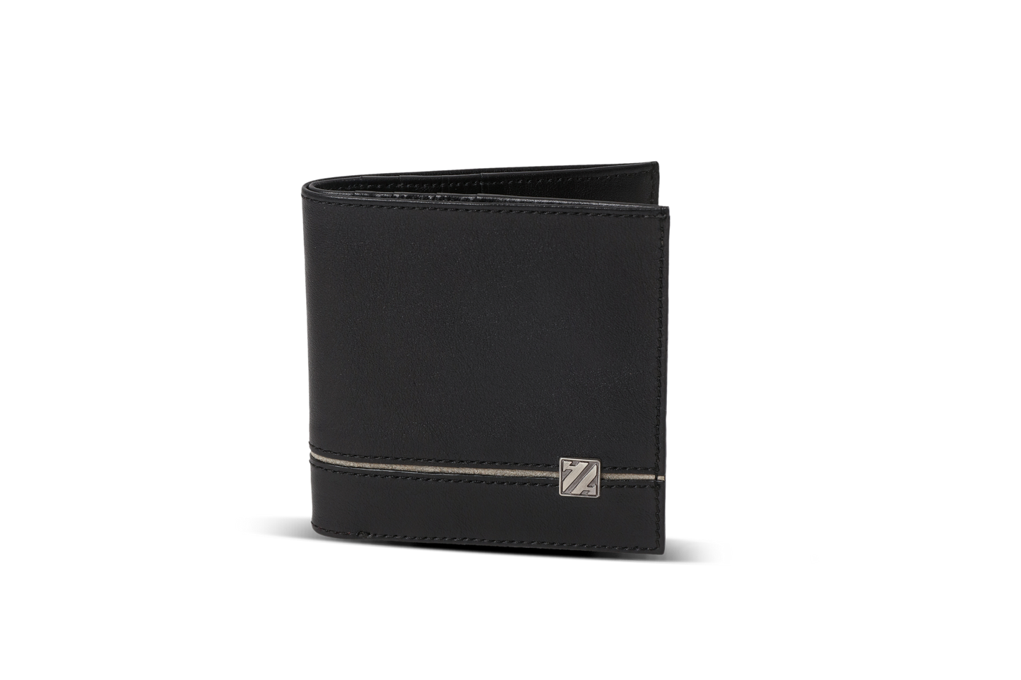 HammerAwl genuine leather grey detail bifold wallet product view