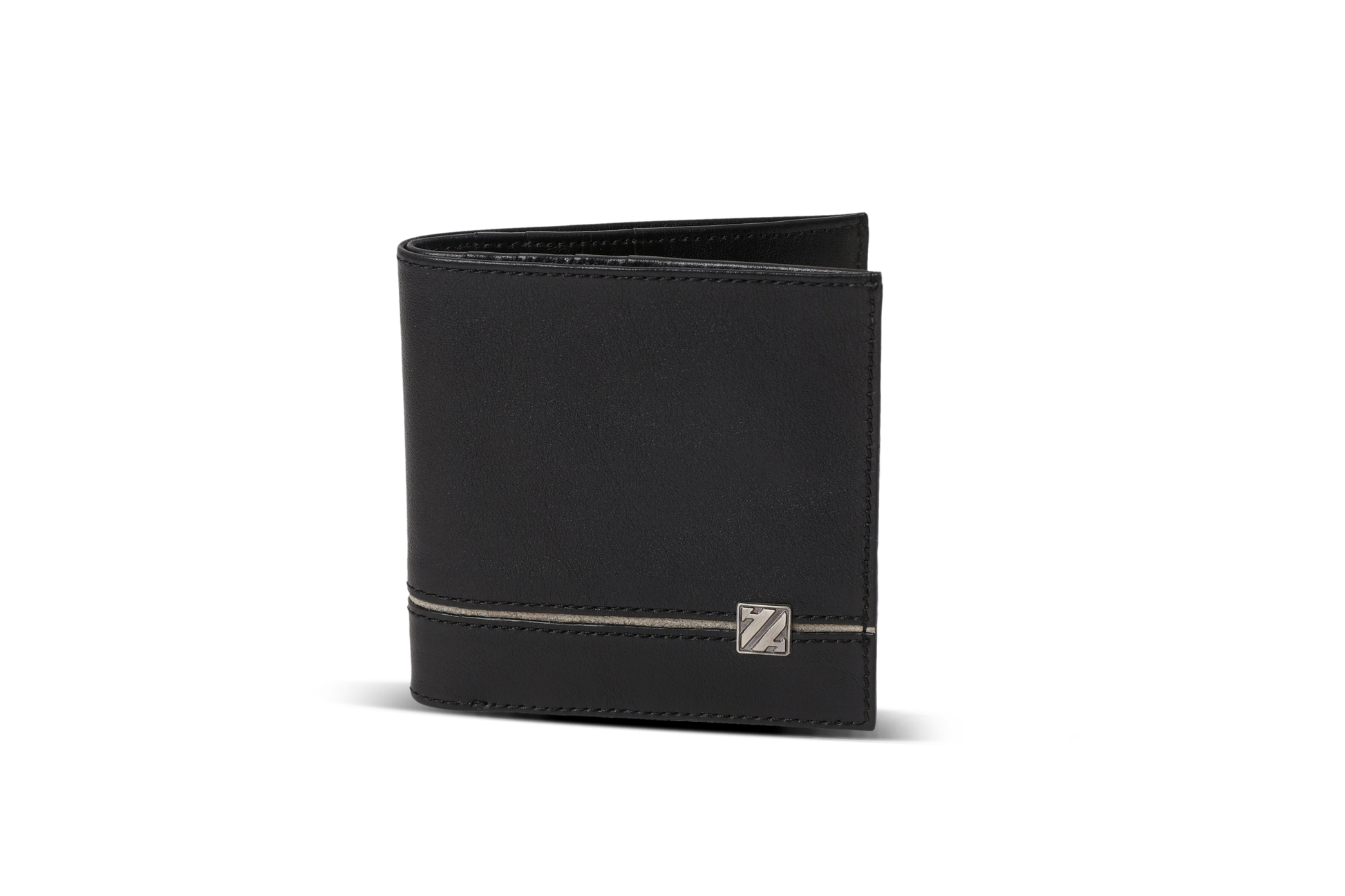 HammerAwl genuine leather grey detail bifold wallet product view