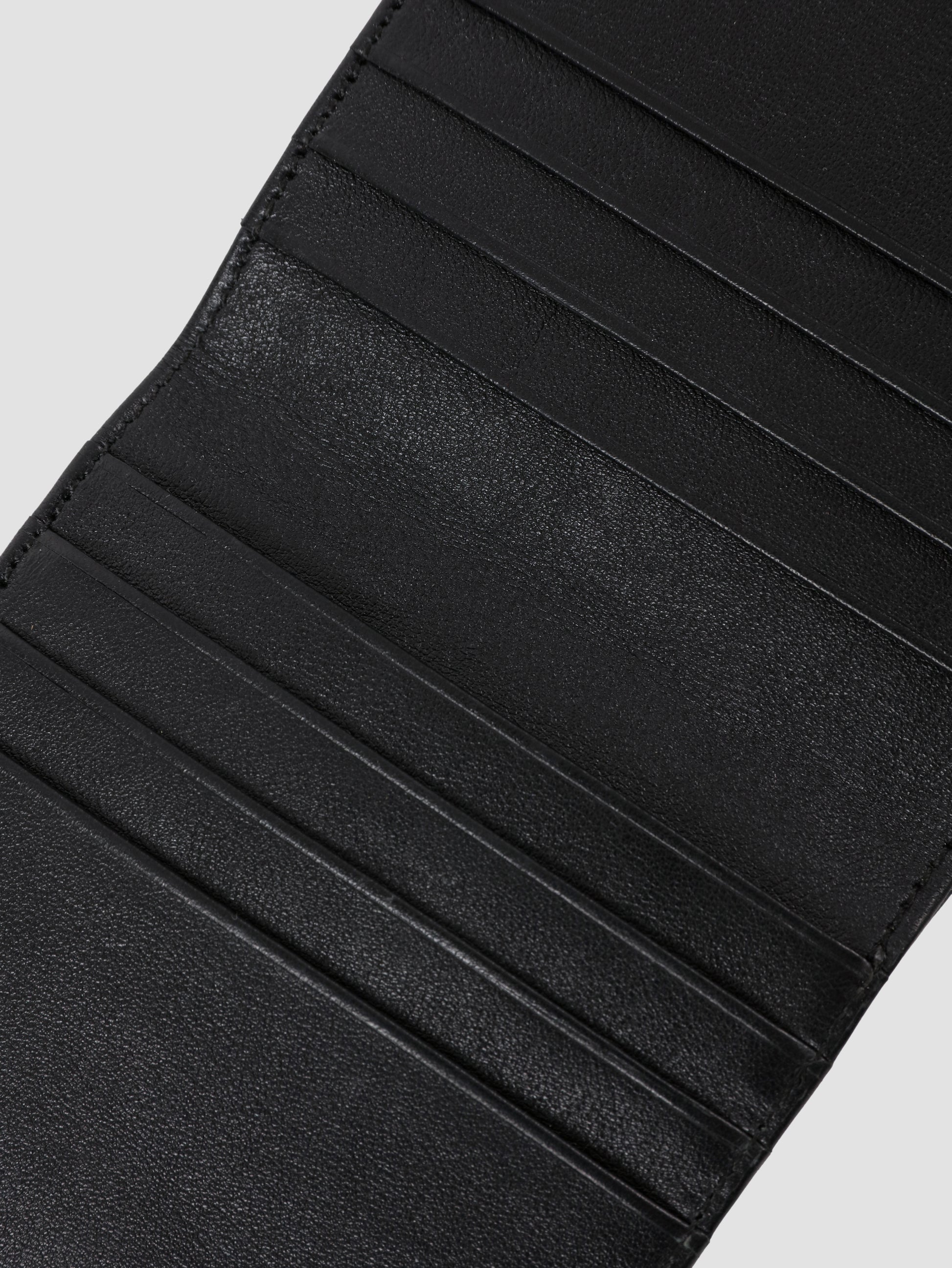 HammerAwl genuine leather grey detail bifold wallet details view